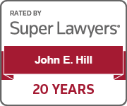 John E. Hill SuperLawyers 20th Anniversary Badge
